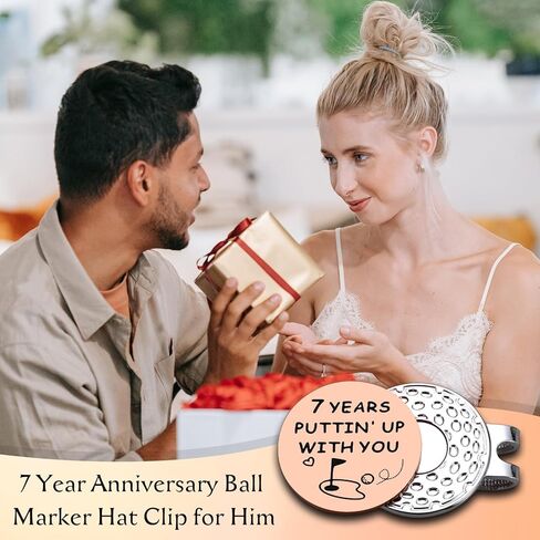 7 Year Copper Anniversary Valentines Day Wedding Gifts for Him Her Golf Ball Marker Hat Clip Gifts for Husband Wife Men Women, Funny Golf Accessories Valentines Gift for Boyfriend Husband Couple in Saudi Arabia