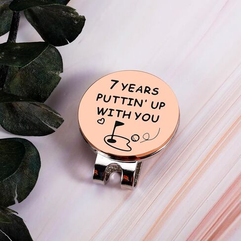 7 Year Copper Anniversary Valentines Day Wedding Gifts for Him Her Golf Ball Marker Hat Clip Gifts for Husband Wife Men Women, Funny Golf Accessories Valentines Gift for Boyfriend Husband Couple in Saudi Arabia
