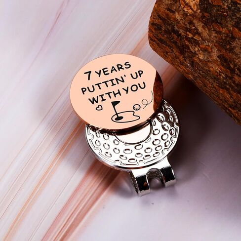 7 Year Copper Anniversary Valentines Day Wedding Gifts for Him Her Golf Ball Marker Hat Clip Gifts for Husband Wife Men Women, Funny Golf Accessories Valentines Gift for Boyfriend Husband Couple in Saudi Arabia