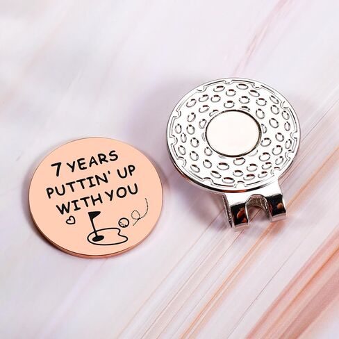 7 Year Copper Anniversary Valentines Day Wedding Gifts for Him Her Golf Ball Marker Hat Clip Gifts for Husband Wife Men Women, Funny Golf Accessories Valentines Gift for Boyfriend Husband Couple in Saudi Arabia