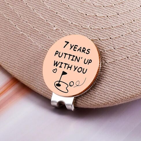 7 Year Copper Anniversary Valentines Day Wedding Gifts for Him Her Golf Ball Marker Hat Clip Gifts for Husband Wife Men Women, Funny Golf Accessories Valentines Gift for Boyfriend Husband Couple in Saudi Arabia