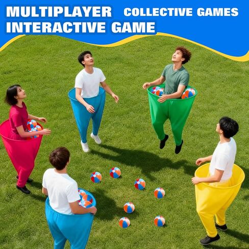 Granny Pants Yard Game Set, 4 PCS Funny Backyard Lawn Game with 16 Bouncy Balls & 2 Pumps, Outdoor Party Games for Adults, Family Reunion Carnival Game, Fun Yard Games for Groups in Saudi Arabia