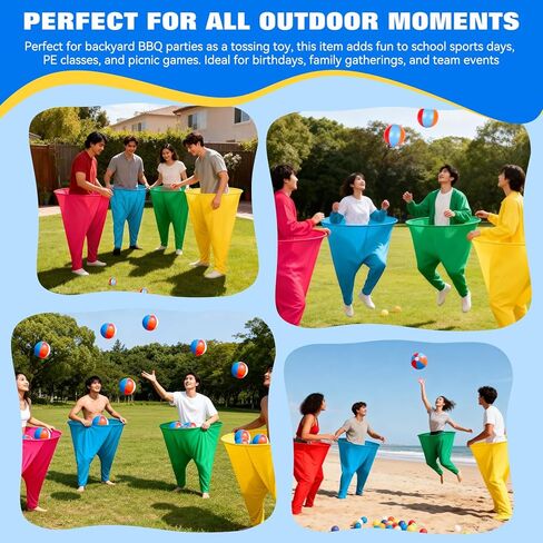 Granny Pants Yard Game Set, 4 PCS Funny Backyard Lawn Game with 16 Bouncy Balls & 2 Pumps, Outdoor Party Games for Adults, Family Reunion Carnival Game, Fun Yard Games for Groups in Saudi Arabia