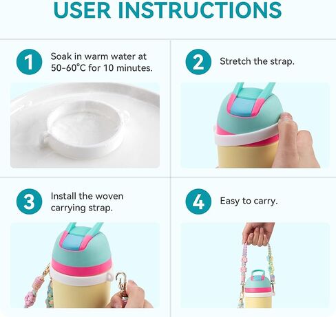 Water Bottle Handle Strap Compatible with Owala, Water Bottle Sling Carrier Holder with Strap for Owala Cup Accessories in Saudi Arabia