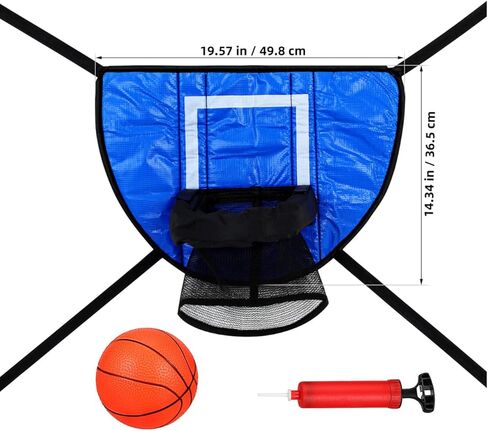 Garneck Mini Basketball Hoop for Trampoline with 3 Balls and Inflator Portable Trampoline Basketball Game Attachment for Indoor and Outdoor Sports Fun in Saudi Arabia