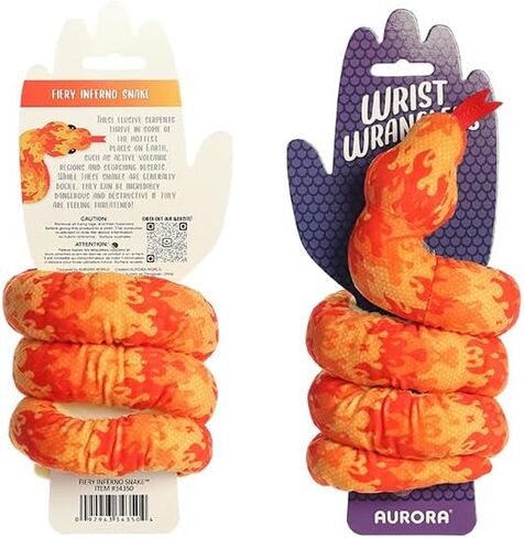 Aurora® Playful Snake Wrist Wranglers™ Fiery Inferno Snake™ Stuffed Animal - Vibrant Colors for an Eye-Catching Design - Perfect for Kids, Adults, and Any Reptile Enthusiasts in Saudi Arabia
