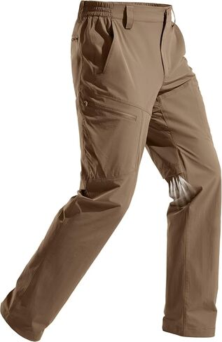 FREE SOLDIER Mens Waterproof Hiking Pants Lightweight Stretch Cargo Casual Pants with 5 Pockets in Saudi Arabia