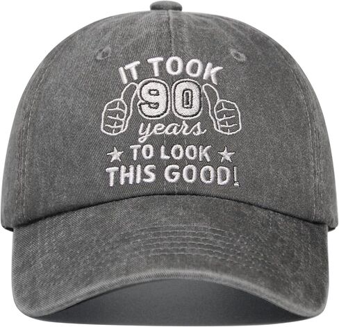 90th Birthday Gifts for Men, 90 Year Old Birthdays Hat for Grandpa Dad, Adjustable Embroidered Baseball Cap in Saudi Arabia