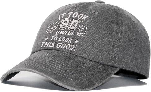90th Birthday Gifts for Men, 90 Year Old Birthdays Hat for Grandpa Dad, Adjustable Embroidered Baseball Cap in Saudi Arabia