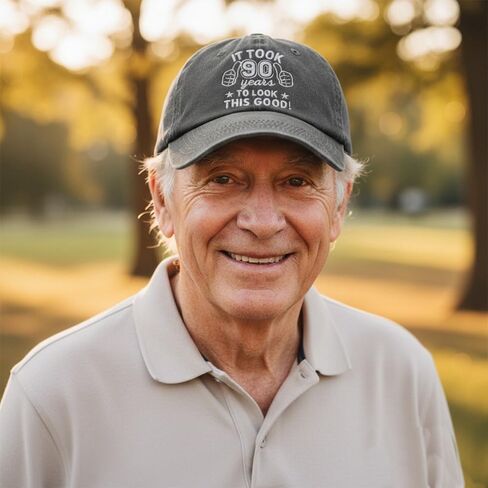 90th Birthday Gifts for Men, 90 Year Old Birthdays Hat for Grandpa Dad, Adjustable Embroidered Baseball Cap in Saudi Arabia