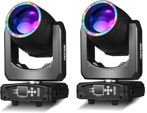 MINGJIE 300W Moving Head DJ Lights, 48-Facet Prism Stage Lighting with 15 Gobos & 15 Colors, DMX512 Sound Activated LED Beam Spot for Wedding, Bar, Party, KTV, Stage Show (1PC) in Saudi Arabia