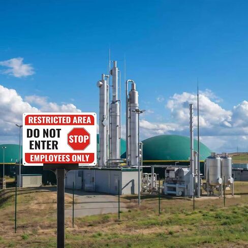 (4 Pack) Restricted Area Sign, Do Not Enter Employees Only Sign, 10"x7" Restricted Area Employees Only Signs, Rust Free Reflective Aluminum, Weather Resistant, UV Protected, Easy to Install in Saudi Arabia