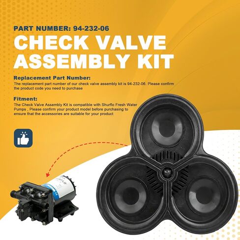 94-232-06 Check Valve Assembly Kit Replace Fit for Shurflo Fresh Water Pumps, Water Check Pump Valve Assembly in Saudi Arabia