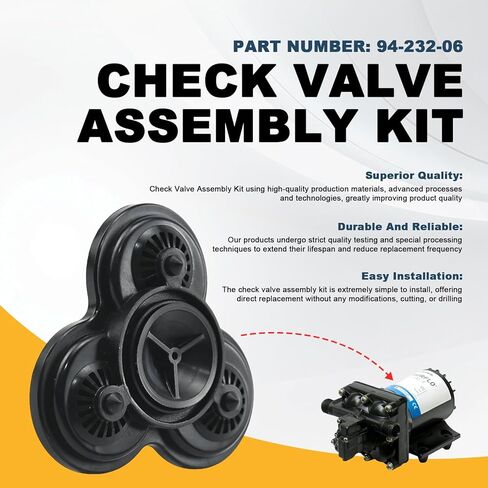 94-232-06 Check Valve Assembly Kit Replace Fit for Shurflo Fresh Water Pumps, Water Check Pump Valve Assembly in Saudi Arabia