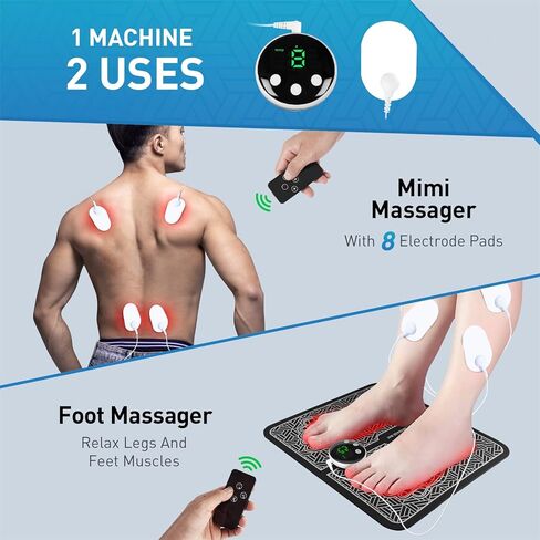 Phixnozar TENS & PMS، محفز العصب الإلكتروني عبر الجلد، تدليك القدم EMS لاسترخاء العضلات، شاشة عرض LCD in Saudi Arabia