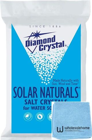 ملح منقي المياه ببلورات ملحية من الكريستال الشمسي من Diamond Crystal، 50 رطل (عبوة واحدة) متضمنة قماش بالجملة، بلورات ملح من المواد الطبيعية الشمسية لمنقي المياه in Saudi Arabia