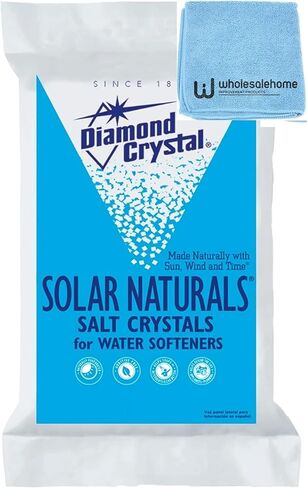 ملح منقي المياه ببلورات ملحية من الكريستال الشمسي من Diamond Crystal، 50 رطل (عبوة واحدة) متضمنة قماش بالجملة، بلورات ملح من المواد الطبيعية الشمسية لمنقي المياه in Saudi Arabia