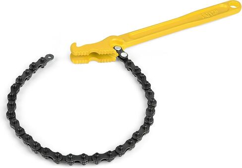 SLNIHAMS 16 Inch Chain Wrench, Heavy Duty Oil Filter Chain Wrench Adjustable 27" Chain for 1-1/2" to 7-1/2" Pipe & Oil Filter Grip - Heat-Treated Carbon Steel with Hanging Hook - Diesel/Plumbing Use in Saudi Arabia