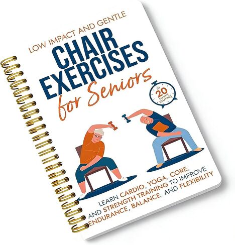 Chair Yoga for Seniors Over 60 Book, 2-Person Cover Design with Exercise Chart, Gentle Poses for Weight Loss and Mobility, Senior Workout Guide for Home in Saudi Arabia