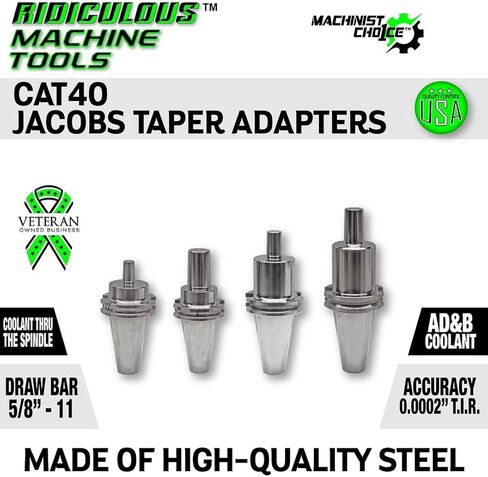 CAT40 JACOBS TAPER 3 X 2.44" ADAPTOR G2.5 X 30,000 RPM (0.0002 T.I.R.) Machinist Choice in Saudi Arabia