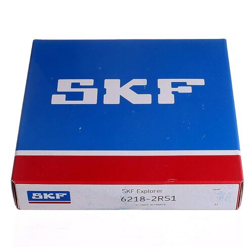 محمل شعاعي SKF 6218-2RS1، صف واحد، تصميم أخدود عميق، دقة ABEC 1، ختم مزدوج، اتصال، خلوص عادي، قفص فولاذي، متري، تجويف 90 مم، 160 مم OD، عرض 30 مم in Saudi Arabia