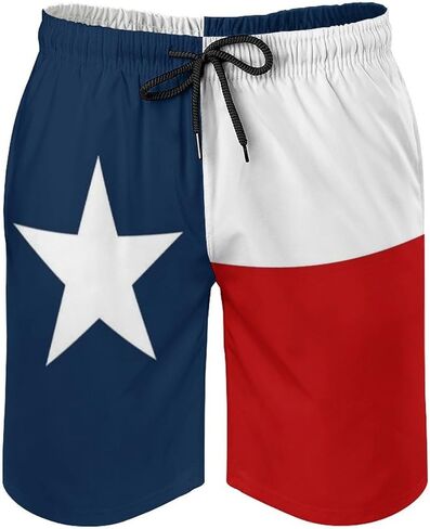 Texas Flag Swim Trunks for Mens, Lone Stars Quick Dry Beach Shorts with Mesh Lining Mens Bathing Suit in Saudi Arabia