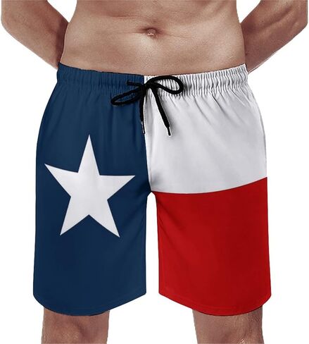 Texas Flag Swim Trunks for Mens, Lone Stars Quick Dry Beach Shorts with Mesh Lining Mens Bathing Suit in Saudi Arabia