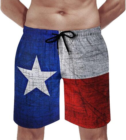 Texas Flag Swim Trunks for Mens, Lone Stars Quick Dry Beach Shorts with Mesh Lining Mens Bathing Suit in Saudi Arabia