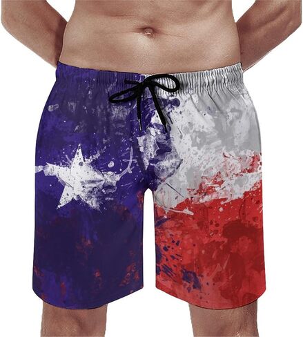 Texas Flag Swim Trunks for Mens, Lone Stars Quick Dry Beach Shorts with Mesh Lining Mens Bathing Suit in Saudi Arabia