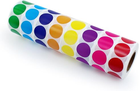 1600 Pack Round Color Coding Labels, 3/4 Inch Multicolor Dot Stickers, Glossy Paper Circle Labels for Office, Classroom, Organization in Saudi Arabia