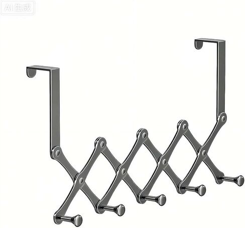 يتوسع فوق رف الخطاف على الباب مع تصميم 5 خطافات، شديد التحمل بدون خطافات حفر للحمام وغرفة النوم والمطبخ والخزانة ورف تخزين قبعة البيسبول المعلقة، وشماعة فوق الباب للمناشف والأردية والحقائب in Saudi Arabia