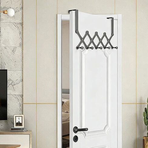 يتوسع فوق رف الخطاف على الباب مع تصميم 5 خطافات، شديد التحمل بدون خطافات حفر للحمام وغرفة النوم والمطبخ والخزانة ورف تخزين قبعة البيسبول المعلقة، وشماعة فوق الباب للمناشف والأردية والحقائب in Saudi Arabia