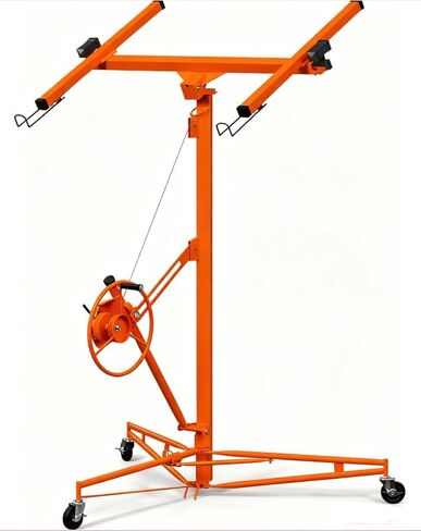 Drywall Lift 13 FT, Heavy-Duty 150 Lbs Drywall Rolling Lifter Panel, Sheetrock Hoist Lift Drywall Jack Lift for Ceiling, Drywall Panel Hoist with 360° Adjustable Telescopic Arm & 3 Lockable Wheels in Saudi Arabia