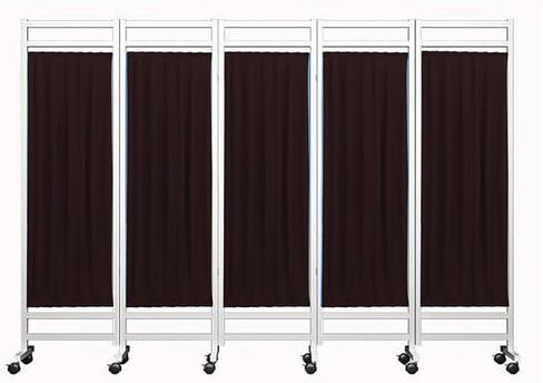 5 Panel Room Divider Folding Privacy Screen, Outdoor Retractable Partition for Patio Privacy, Portable Medical Screen on Wheels, Mobile Separator(Blue) in Saudi Arabia