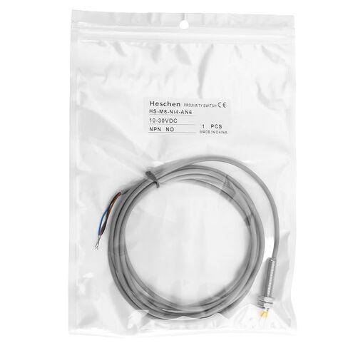 مفتاح مستشعر القرب الحثي 4 مم من Heschen، HS-M8-Ni4-AN6، غير مضمن، نوع أسطواني، DC10-30V 200mA، NPN NO (مفتوح عادة)، 3 أسلاك، CE، أصفر in Saudi Arabia