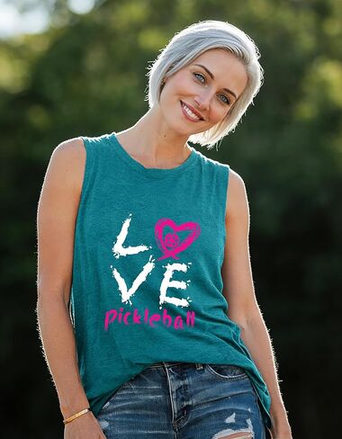 قميص Pickleball بدون أكمام للنساء اللاتي يحبن لعب كرة Pickleball يحسّن الذاكرة، كان في قميص بدون أكمام in Kuwait