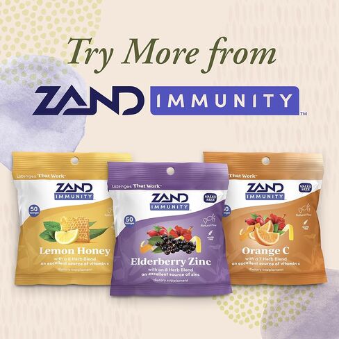 ZAND Immunity Elderberry Zinc الحلق معينات 2-حزمة - معينات الفم الجافة جيدة بالنسبة لك، مكملات دعم المناعة مع Elderberry، الزنك 5 ملغ - تهدئة الحلق الجاف، نكهة طبيعية، خالية من الغلوتين، 50ct لكل عصام in Kuwait