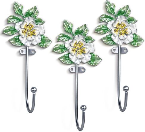 Decorative Metal Hanging Hooks, 3-Pack – Toucan, Peacock, Butterfly and Blossom Design | Wall Hooks for Indoors & Outdoors (Peacock Blue) in Kuwait