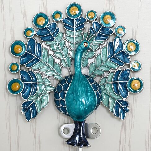 Decorative Metal Hanging Hooks, 3-Pack – Toucan, Peacock, Butterfly and Blossom Design | Wall Hooks for Indoors & Outdoors (Peacock Blue) in Kuwait