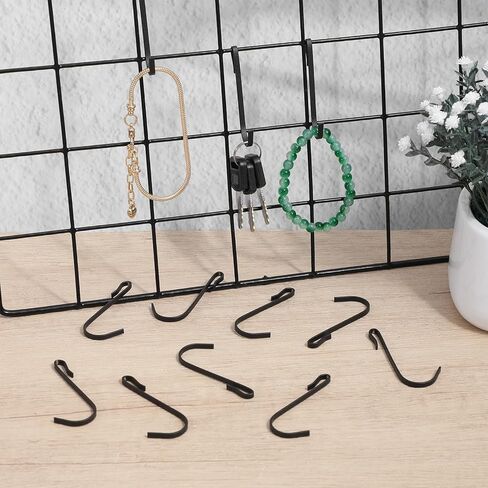 Teaaha 30 PCS J Hooks for Hanging, 2.4 Inch Clip-On Stainless Steel Wire Shelf Hooks, J Shaped Rack Hanger Sink Grid Hook for Hanging Closet, Kitchen Utensil, Pot, Pan, Bags in Saudi Arabia