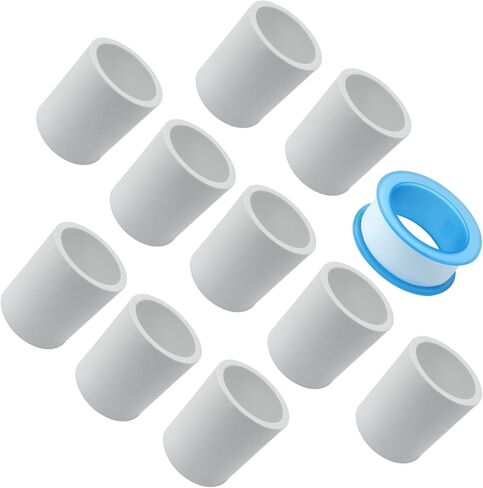 10 عبوات من وصلات PVC مقاس 1 بوصة، تجهيزات أنابيب من فئة بناء الأثاث SCH40، موصلات مقبس منزلقة لهيكل دعم حديقة الرف PVC DIY in Kuwait
