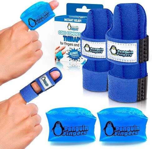 Penguin Finger Ice Pack & Splint - Cold Gel Compression Wrap, Ultra Flexible, One Size Fits All, Reusable Pain Relief for Arthritis, Trigger Finger, Swelling, Injuries and Recovery in Saudi Arabia