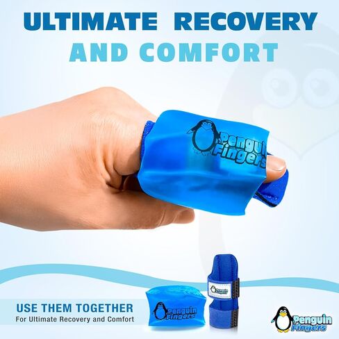 Penguin Finger Ice Pack & Splint - Cold Gel Compression Wrap, Ultra Flexible, One Size Fits All, Reusable Pain Relief for Arthritis, Trigger Finger, Swelling, Injuries and Recovery in Saudi Arabia