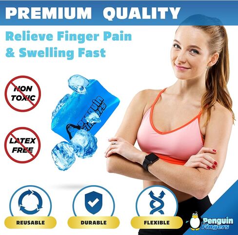 Penguin Finger Ice Pack & Splint - Cold Gel Compression Wrap, Ultra Flexible, One Size Fits All, Reusable Pain Relief for Arthritis, Trigger Finger, Swelling, Injuries and Recovery in Saudi Arabia