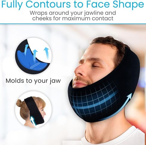 Vive Jaw Ice Pack Wrap for Face & Oral Surgery - Wisdom Teeth Ice Head Mask - Hot & Cold, Reusable, Iced Icepack for Face - Tooth Pain, Extraction - Tonsillectomy Recovery, Relief for Injuries in Saudi Arabia