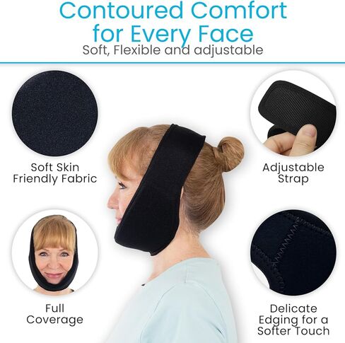 غلاف Vive Jaw Ice Pack للوجه وجراحة الفم - قناع رأس الثلج لأسنان الحكمة - ساخن وبارد، قابل لإعادة الاستخدام، كيس ثلج مثلج للوجه - ألم الأسنان، الاستخلاص - تعافي استئصال اللوزتين، تخفيف الإصابات in Kuwait