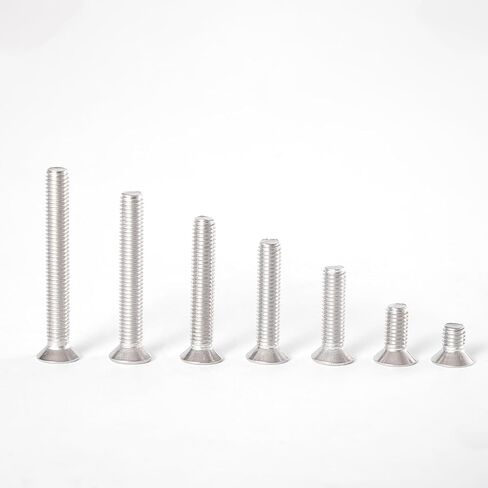 M6-1 x 25mm Phillips Flat Countersunk Head Machine Screws, 304 Stainless Steel, Full Thread Fasteners (25-Pack) - Electrical & Switch Plate Screws for Electronics & Hardware in Saudi Arabia