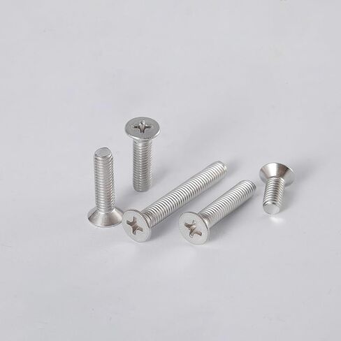 M6-1 x 25mm Phillips Flat Countersunk Head Machine Screws, 304 Stainless Steel, Full Thread Fasteners (25-Pack) - Electrical & Switch Plate Screws for Electronics & Hardware in Saudi Arabia