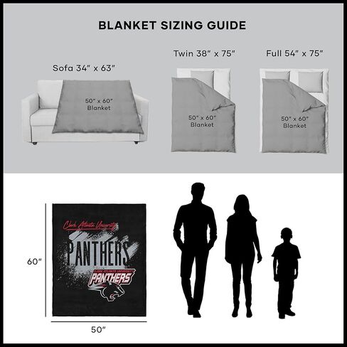 NORTHWEST NCAA Clark Atlanta, Tradition, Silk Touch Throw Blanket, 50 x 60 Inches in Saudi Arabia
