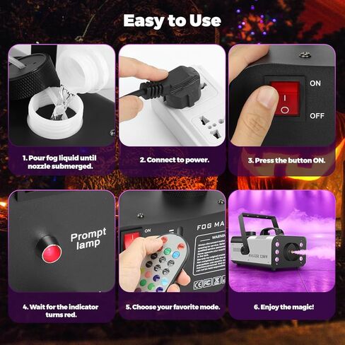 1200W Fog Machine Indoor Outdoor with LED Lights, 14 Colors & 4 Auto Modes, Smoke Machine Fog 6000CFM with Wireless Remote Control, Perfect for Wedding, Party, Stage, Halloween (Silver) in Saudi Arabia
